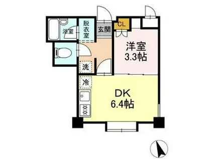 メゾンセノーテ(1DK/2階)の間取り写真