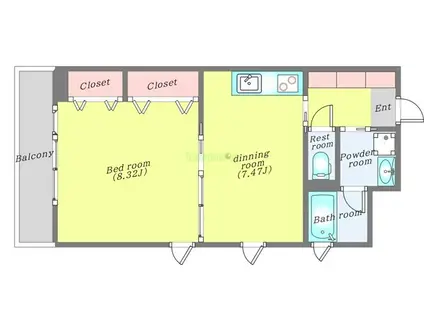 パークヒルズ榴岡(1DK/5階)の間取り写真