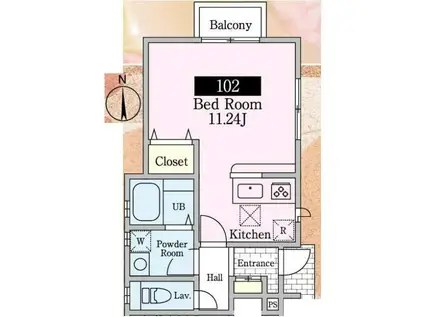 ナテュールメゾン1(1K/2階)の間取り写真