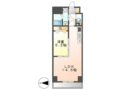 GRANDUKE正木(1LDK/5階)の間取り写真