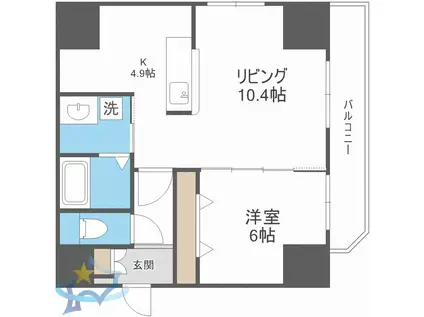 グラン札幌(1LDK/1階)の間取り写真