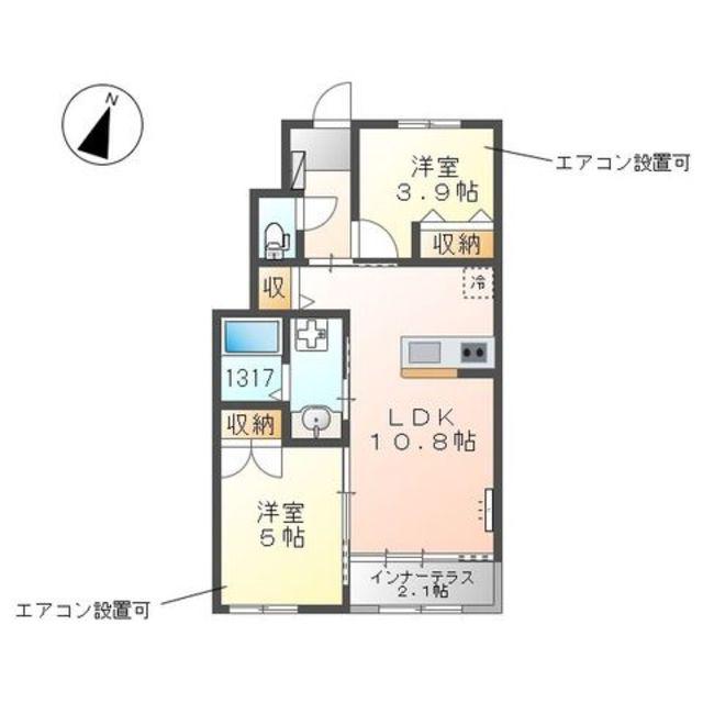スターパレットIII(2LDK/1階)の間取り写真