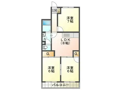 アベニュー長嶋(3LDK/6階)の間取り写真