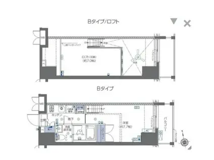 ZOOM六本木(1K/4階)の間取り写真