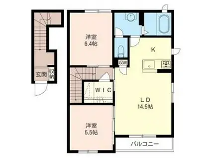 メゾン・ラルジュF(2LDK/2階)の間取り写真