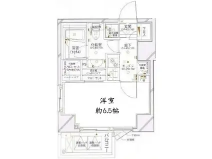 パレステュディオ麻布イースト(1K/6階)の間取り写真