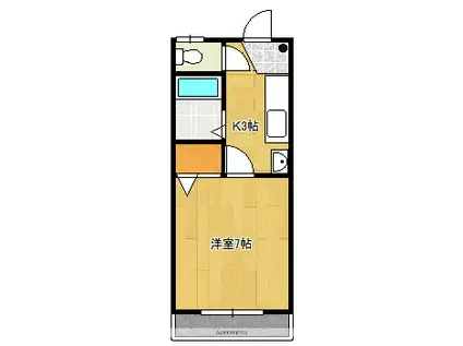 サンハウスー2(1K/1階)の間取り写真