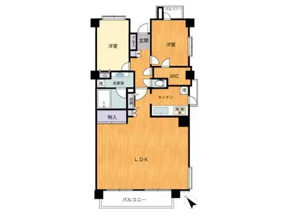 モリスガーデン栗平(2LDK/6階)の間取り写真