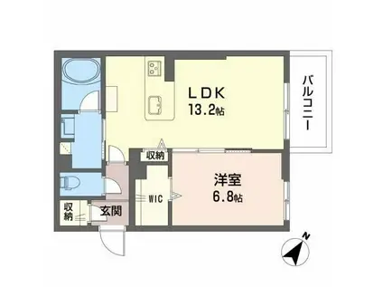 CRESTIEQ NAKADA(1LDK/1階)の間取り写真