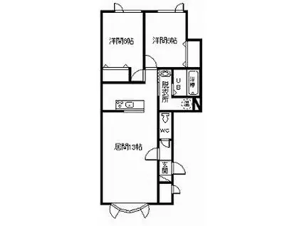 コムハウスIV(2LDK/1階)の間取り写真
