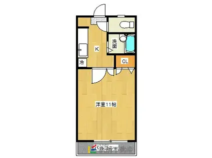 エトランゼ宮本V(1K/4階)の間取り写真