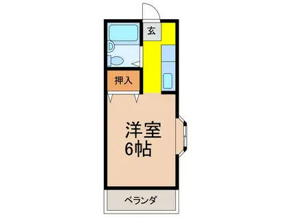 カゴメコーポ女沼(1K/2階)の間取り写真