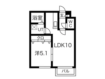 プラチナコートN18(1LDK/1階)の間取り写真
