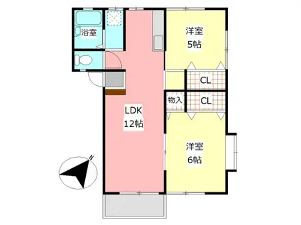 ココ・ルミエール(2LDK/2階)の間取り写真