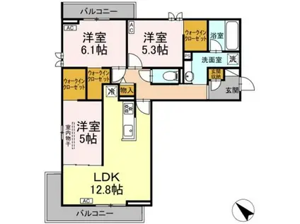 CASA SOLARE(3LDK/3階)の間取り写真