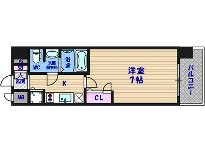 エスリード大阪城公園(1K/3階)の間取り写真