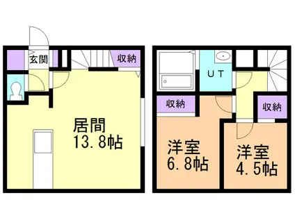 SUAVE(2LDK/1階)の間取り写真
