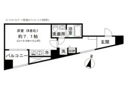 フロレゾン代々木(ワンルーム/7階)の間取り写真