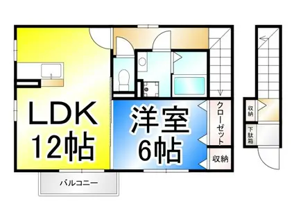 北尾張部アパート(1LDK/2階)の間取り写真