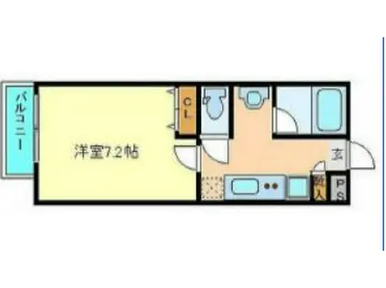 アスコット岩切駅前(1K/2階)の間取り写真
