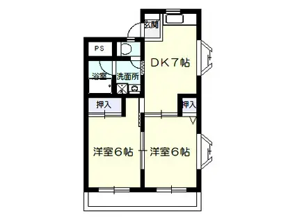 リーベ双葉(2DK/2階)の間取り写真