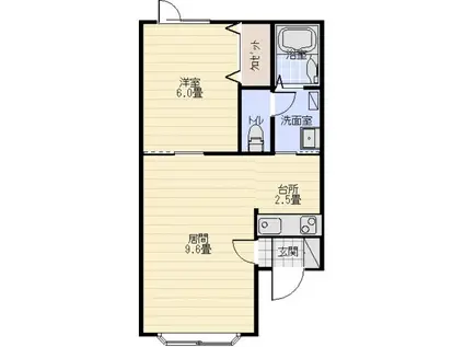 MY HOUSE GOOD RIVERII(1LDK/2階)の間取り写真