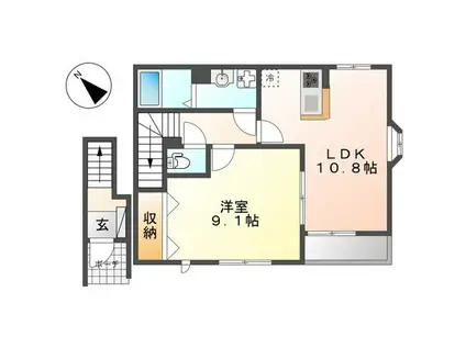 CONCERTO(1LDK/2階)の間取り写真