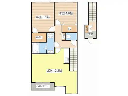 フェアリーテール(2LDK/2階)の間取り写真