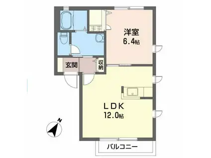 サングリーン鹿野V(1LDK/2階)の間取り写真