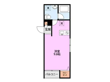 COMMON上所上(ワンルーム/2階)の間取り写真