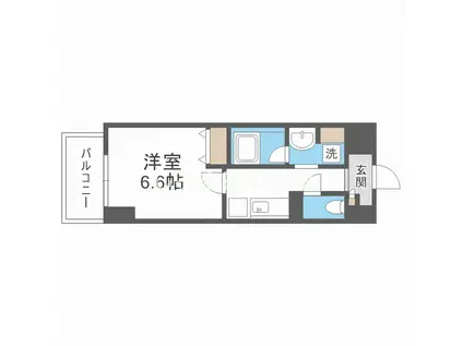 AKASHI ENTERPRIS(1K/6階)の間取り写真