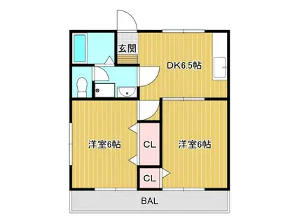 エンパイヤ21(2DK/1階)の間取り写真