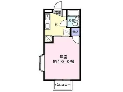 コーポベルII(1K/2階)の間取り写真