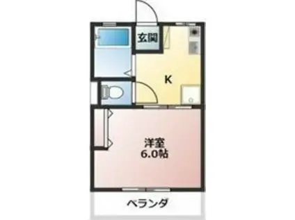 コーポ塚本(1K/2階)の間取り写真