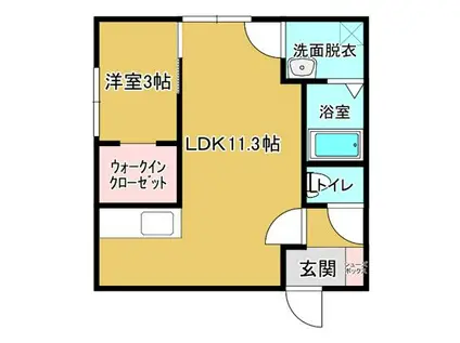 ベル シエル(1LDK/1階)の間取り写真