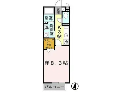 エスペランサ(1K/2階)の間取り写真