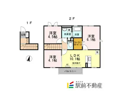 スノーウィコートVI(3LDK/2階)の間取り写真