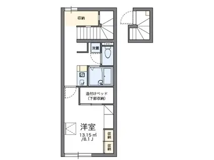 シャンテC(1K/2階)の間取り写真