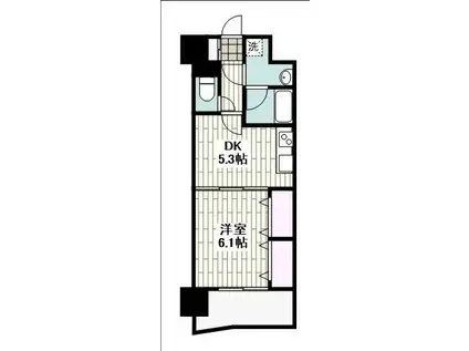 ニューシティアパートメンツ南小倉Ⅱ(1DK/4階)の間取り写真