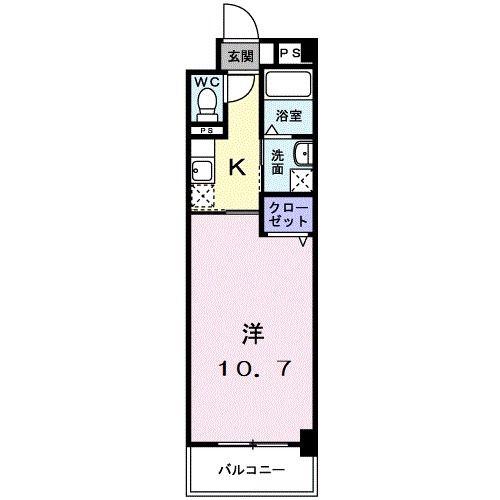 クラシオン・ルガールイシカワ(1K/3階)の間取り写真