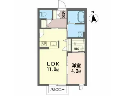 シャーメゾン前田(1LDK/2階)の間取り写真