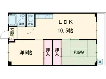 白竜ビル(2LDK/3階)の間取り写真