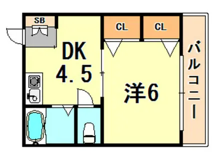 プラネットフィールド兵庫(1K/3階)の間取り写真