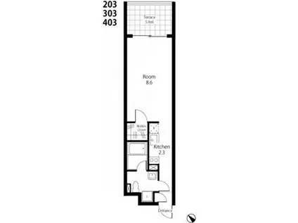 プライムアーバン浮間公園(ワンルーム/4階)の間取り写真
