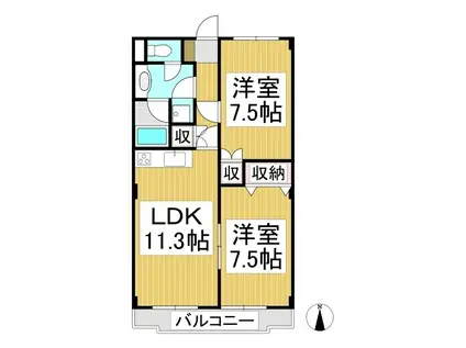 YSコート(2LDK/1階)の間取り写真