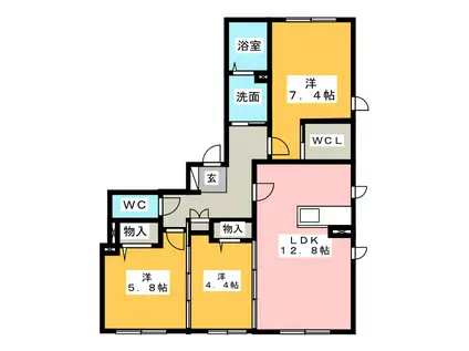 シャーメゾンKAWASAKI E(3LDK/1階)の間取り写真