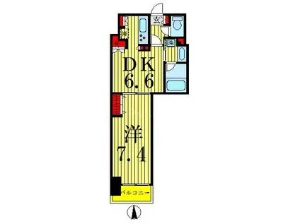 エスティメゾン錦糸町II(1DK/15階)の間取り写真
