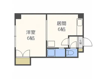 ダイアナ麻生マンション(1DK/4階)の間取り写真