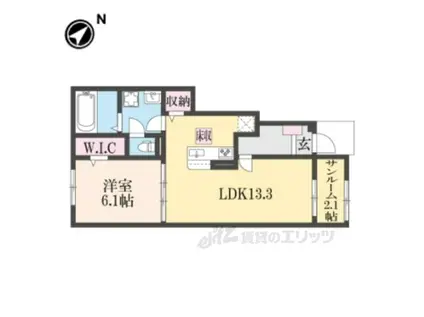 マーベラスフチガキ2(1LDK/1階)の間取り写真