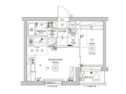 SYFORM MONZEN-NAKACHO(1DK/3階)の間取り写真